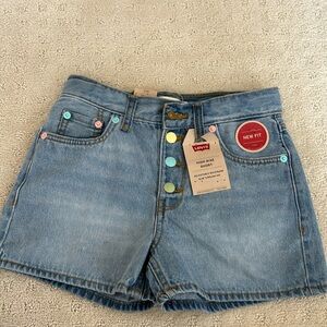 Levi's Light Blue Kids Shorts with Multicolor Buttons